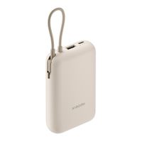 Batería externa Xiaomi 10000 mAh, 22.5W, 3 puertos, USB Tipo-C, con cable integrado, crema